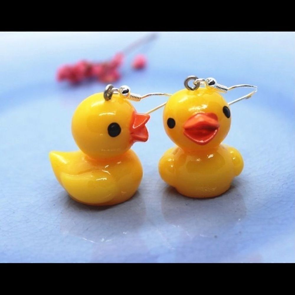 Handmade Little Rubber Duckies Earrings